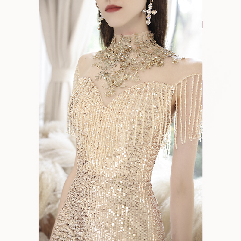 Golden advanced elite evening dress, 2022, city style, high-quality style,  Golden advanced elite evening dress, 2022, city style, high-quality style,