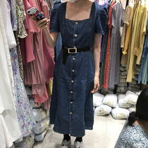 Values Summer French Retroit Bubble Sleeve Cowboy Dress Female Temperance Catch for Low Goddess Dress