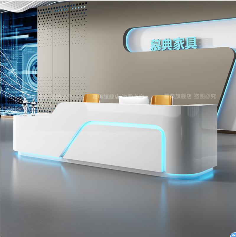 Simple modern company baking paint front desk fashion special-shaped reception desk consultation bar hotel creative welcome cash register table