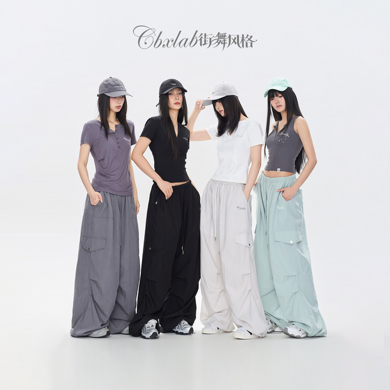 [Lyric Series] Cbxlab Street Dance Trendy Brand "Liquid Coolness" American-Style Work Pants Hip-Hop Simple Casual Pants