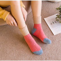 Socks women warm autumn and winter long tube moon socks plus velvet socks ins tide stockings wool thick winter