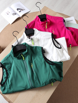 Six Colours ~ outdoor ladies speed dry vest jacket pink green upright collar quick dry sun protection light and thin horse climber climbing suit