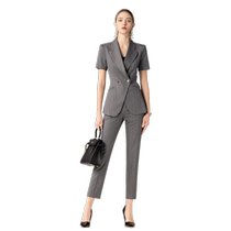 Gray suit suit for women summer short-sleeved professional temperament sales department 4S store sales work suit suit work clothes