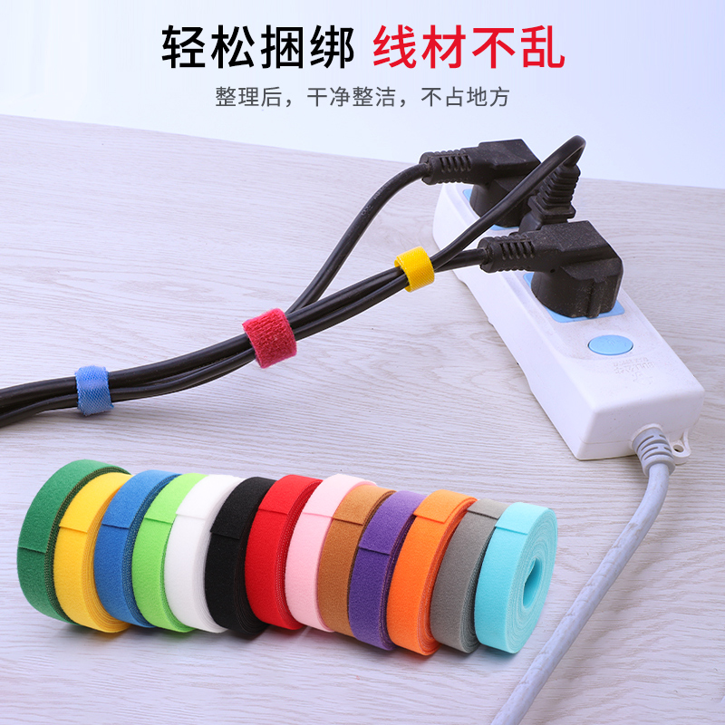 Цветные кабельные стяжки на липучке 