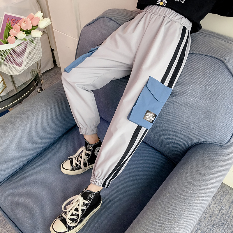 Girls' autumn fashionable overalls 2021 spring and autumn new children's western style trousers children's clothing women's sports casual pants