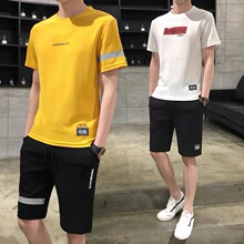 NXL【两件套】ins款网红运动套装男
