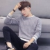 Mẫu áo thu đông nam mới Hàn Quốc áo len nam cổ tròn áo len áo len dòng thời trang nam quần áo nam - Kéo qua quần jean nam Kéo qua