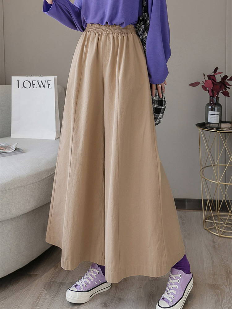 Net red 2021 spring and autumn hanging wide leg trouser skirt fashion drop sense nine points thin high waist loose straight wide pants women