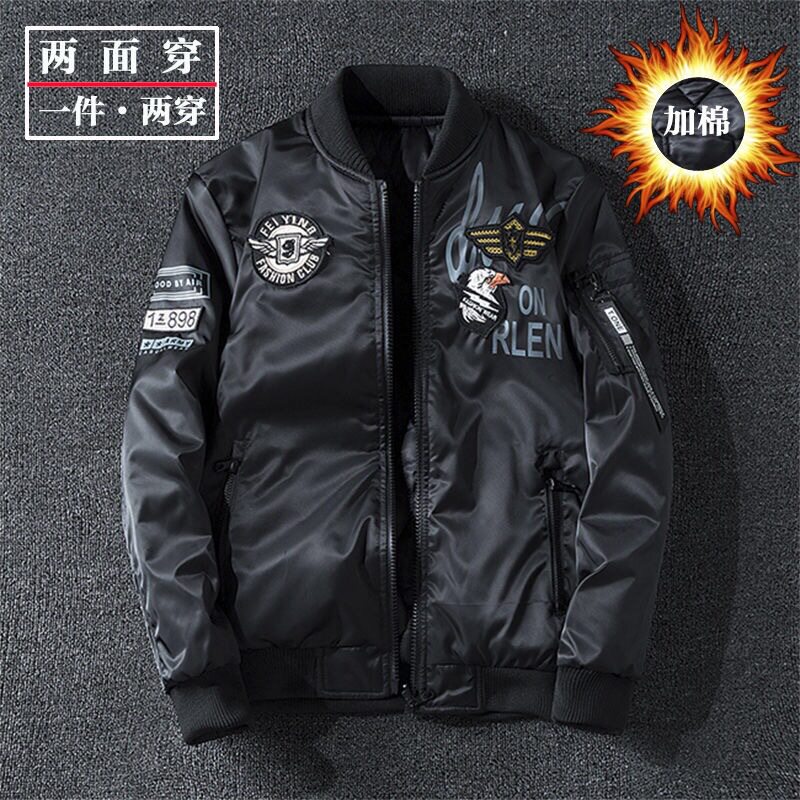 2021 Flying Jacket Jacket Male gats Enlarged Windproof Winter Thickening of Tide Cards Tactical Jacket Jacket Baseball Suit