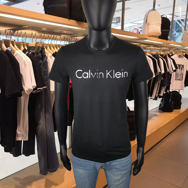 {Outlet Selection} Ckt Shirt Men's Summer Pure Cotton Stretch Calhaokjian/Ck Short-Sleeve T-Shirt Top Half-Sleeve