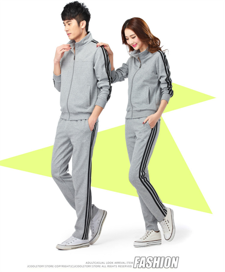 Bộ đồ thể thao nam mùa thu quần dài tay Quần áo thể thao nam và nữ mùa thu cặp đôi ngoài trời thể thao chạy bộ thể thao lacoste