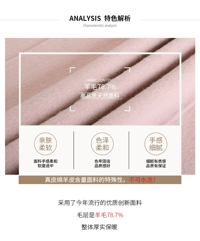 Mùa xuân và mùa thu 2019 áo khoác cashmere hai mặt mới Albaka áo khoác cổ búp bê dài - Accentuated eo áo