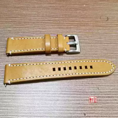 Bai Shi Xuan pocket watch watch changed 22MM wide leather handmade strap black brown and dark brown