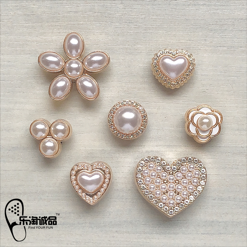 New Crocs Shoe Charms, Shoe Decorations, Metal Pearl Shoe Buckles, Crocs Jibbitz