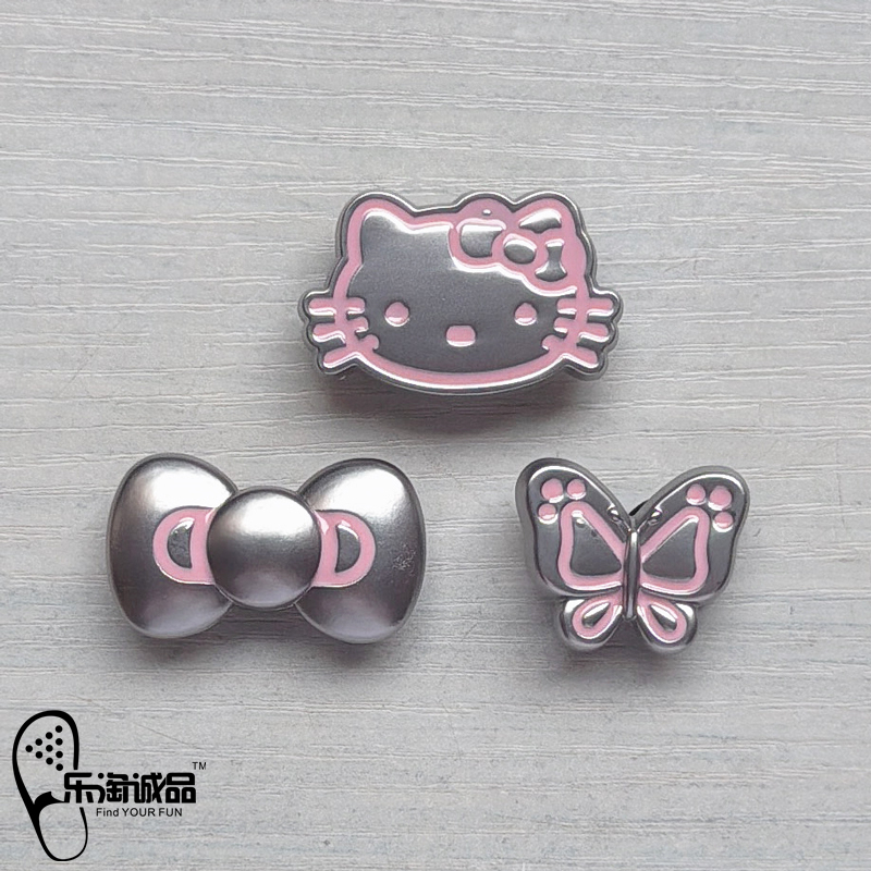2026 New Crocs Accessories Hole Shoe Charms Shoe Decorations Metal Cute Kt Cat Shoe Buckle Crocs