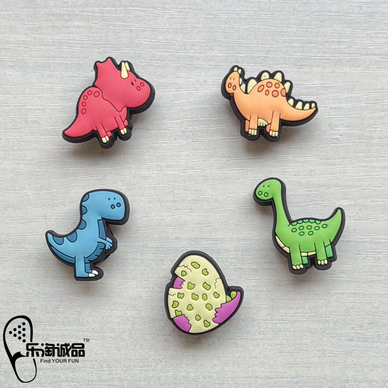 New Crocs Accessories, Shoe Charms, Cute Cartoon Jurassic Dinosaur Shoe Buckle Decorations