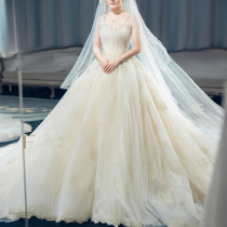 Bandeau main wedding dress 2020 new bridal dress simple light forest department super fairy dream net red shaking sound French tail