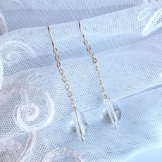 Серьги 天然冰透体白水晶耳饰珍珠耳环水滴耳坠古风长款流苏设计款耳坠女