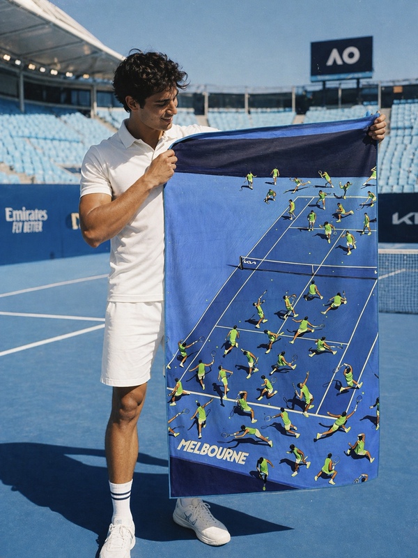 1022Tennis. Alcaraz's Australian Open Highlight Moment Bath Towel Tennis Towel Sports Towel