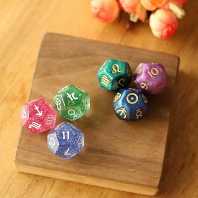 12 - face Son sign dice digital twelve-side cast game tarot dices creative table tour
