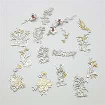 Pure tin plum blossom tin sheet bowl decal cooking teapot tea cup decal decoration multi-functional patch