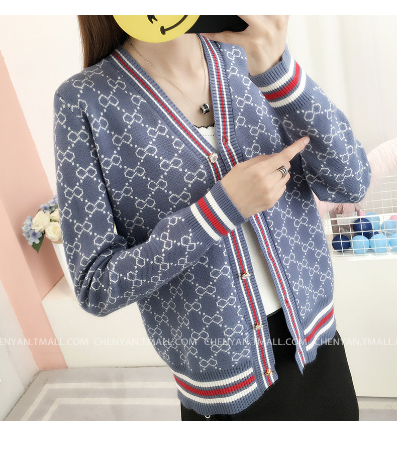 Áo len cardigan nữ mùa xuân 2019 Mới phối màu áo len mỏng dễ thương Loose phiên bản Hàn Quốc Lazy Retro áo lên