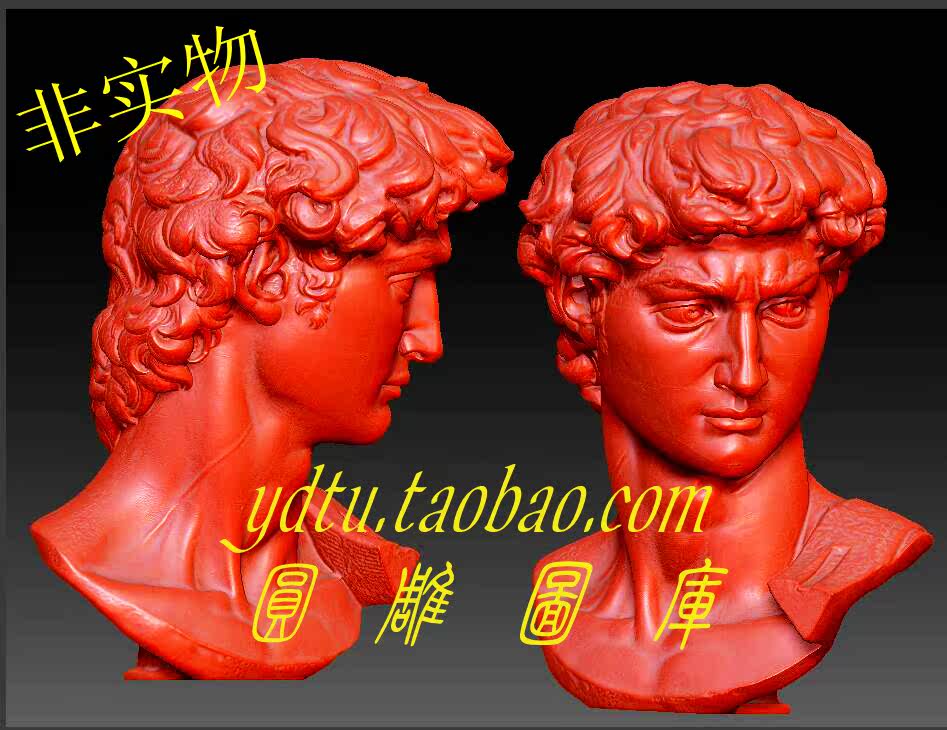 David sculpture head three-dimensional three-dimensional picture round sculpture stl file computer engraving machine 3d model