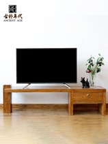  Quaint era solid wood TV cabinet Modern simple fashion pastoral small apartment overall storage creative log floor cabinet