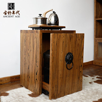  Elm tea cabinet Simple modern Chinese dining side cabinet Water dispenser bucket small multi-function storage solid wood cabinet