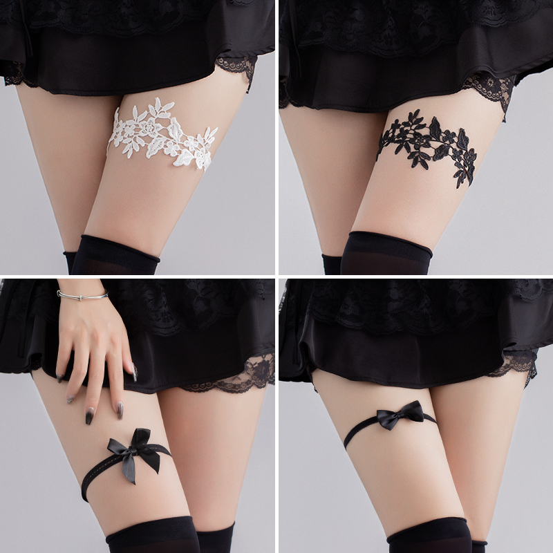 Golden Beauty Australia Sexy Black Lace Elastic Leg Ring Female Japan-ROK Pure Desire Leg With Strap Thigh Ornament 100 Matching Accessories-Taobao