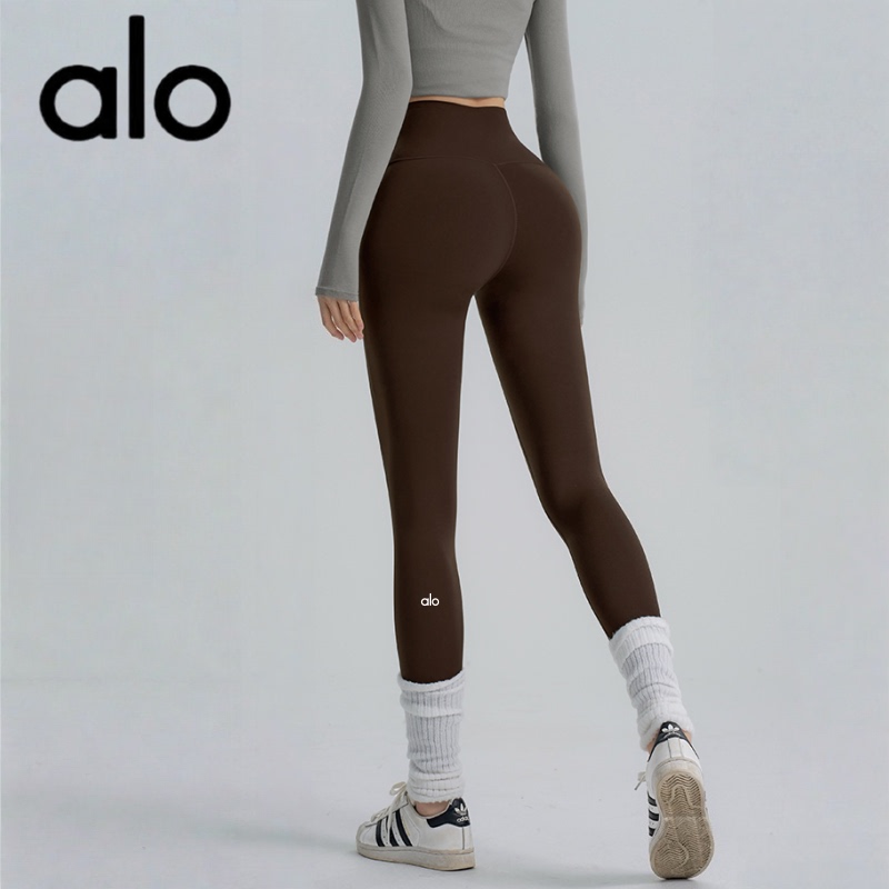 Aio High-Waisted Seamless Yoga Pants with Tummy Control and Butt-Lifting Features, Suitable for Pilates, Outdoor Wear, and as Fleece-Lined Leggings for Women