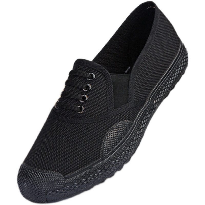 Labor insurance work shoes wear-resistant migrant workers construction site shoes old Beijing 87 cloth shoes slip-on shoes to work black cloth shoes work shoes