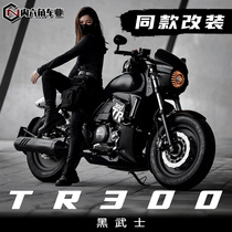 Inner hexagonal car industry Haojue TR300 modified black warrior handlebar headlight assembly pig head hood lower deflector