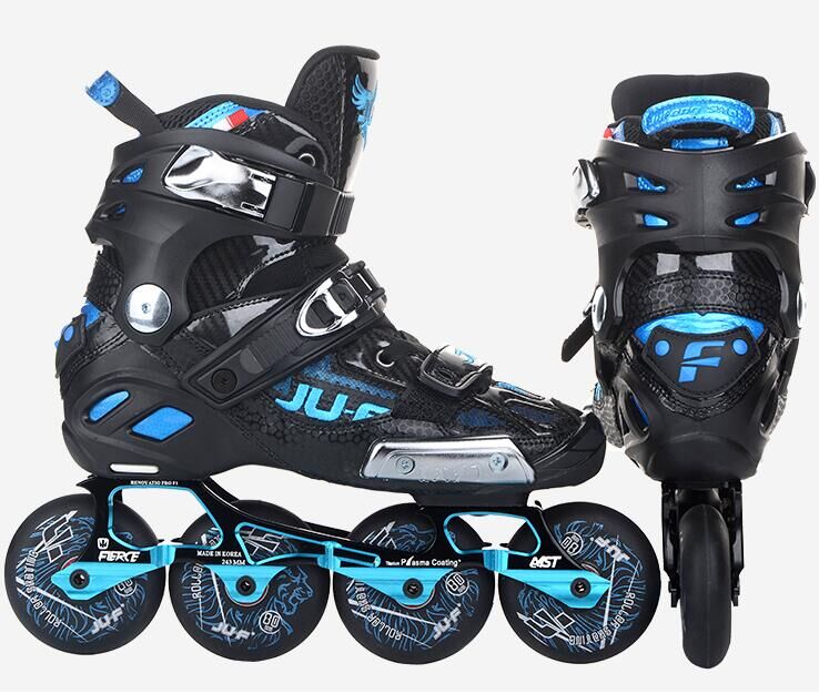 New Battle Wolves Adult Wheels Skating Shoes Flat Flower Shoes Midrange Brake Shoes Straight Rows Of Soft Face Flowers-Style Roller Skates High End