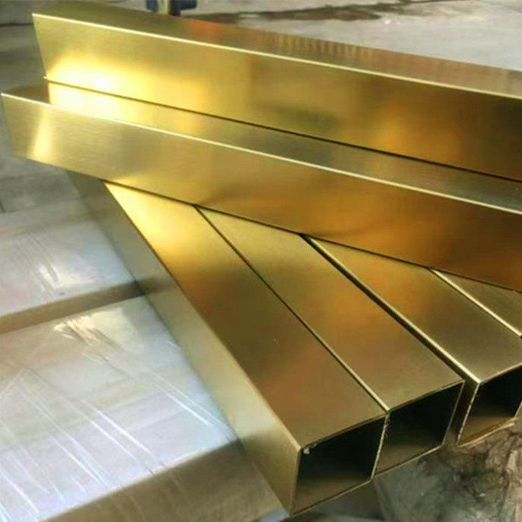 National standard 201 stainless steel yellow titanium gold square tube color round tube rose gold black titanium gold champagne gold flat tube bronze