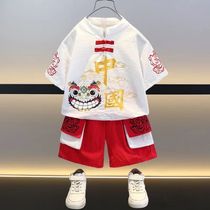 Boys Tang suit and Hanfu suit 2024 new Chinese style childrens summer short-sleeved boys one-year-old dress set