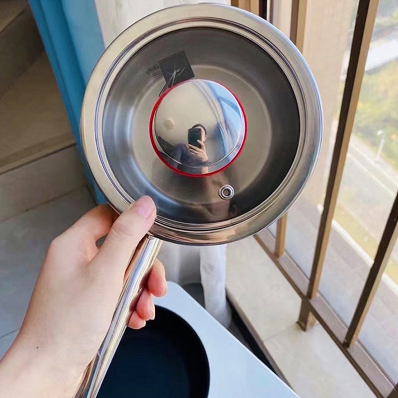 Foreign trade 15cm ultra-thick stainless steel small milk pan Thickened Bubble Noodle Pan Single Pot Kitchen Home Dessert Pan