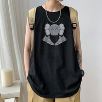 Sports vest mens hurdles cotton loose summer thin black cut-off harbor style Sesame Street sleeveless T-shirt waistcoat