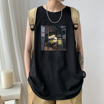 Sleeveless vest men summer cotton loose waistcoat 2021 new trend ins leisure sports undershirt men