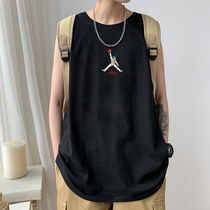 Hurdle vest mens sports cotton loose black tide card basketball summer trend Joker sleeveless T-shirt men