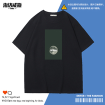 American retro T-shirt vintage short sleeve men Cotton loose Tide brand trend black half sleeve early Spring New