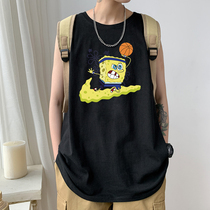 Vest men trend summer cotton loose thin sports leisure basketball 2021 New waistband sleeveless T-shirt men