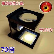 Watch pigeon eye special magnifying glass 60 times mirror with lamp high-definition ancient playing jade appraisal high-looking dove glasses head gold