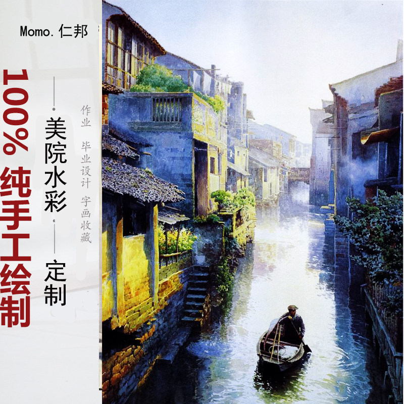 Watercolor painting Custom hand-painted European style living room decoration painting character portrait landscape sketch color lead gouache color oil painting