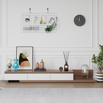 Nordic TV cabinet coffee table combination modern simple telescopic floor-to-ceiling locker small apartment living room multi-function wall cabinet