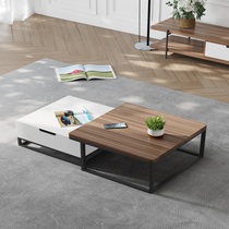 Nordic simple square two-Smoking Coffee Table TV cabinet combination home Modern economy living room telescopic floor cabinet set