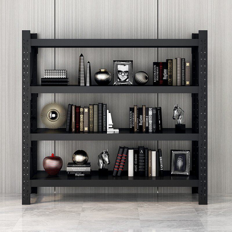 Matte black shelf rack multi-layer household balcony storage iron rack warehouse warehouse warehouse goods display rack