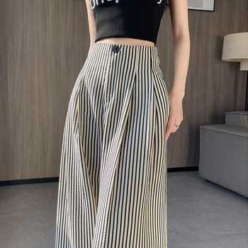 High-Waisted Striped Loose Wide-Leg Pants for Women, New Summer Style, Lazy Style, Slimming, Thin Ice Silk Casual Suit Yamamoto Pants