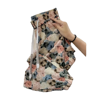 ໂສ້ງ summer floral ຜ້າໄຫມກ້ອນບາງໆສໍາລັບແມ່ຍິງ