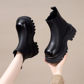 Little chelsea heightening autumn and winter british short boots 2026 new thick-soled platform boots women's martin boots chimney boots